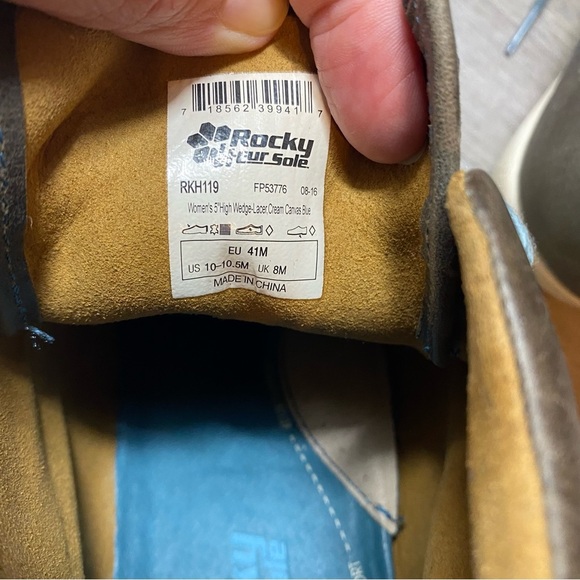 Rocky 4EurSole wedge Canvas Cream Rococo Forte Boot - Picture 11 of 13